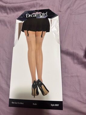 Dreamgirl Nude Sheer Back-Seam Stockings